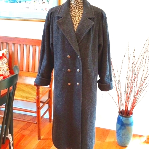 Just Reduced!Vintage Jofeld Full Length Ladies Wool Blend Coat Size:12 , Grey - Picture 1 of 17